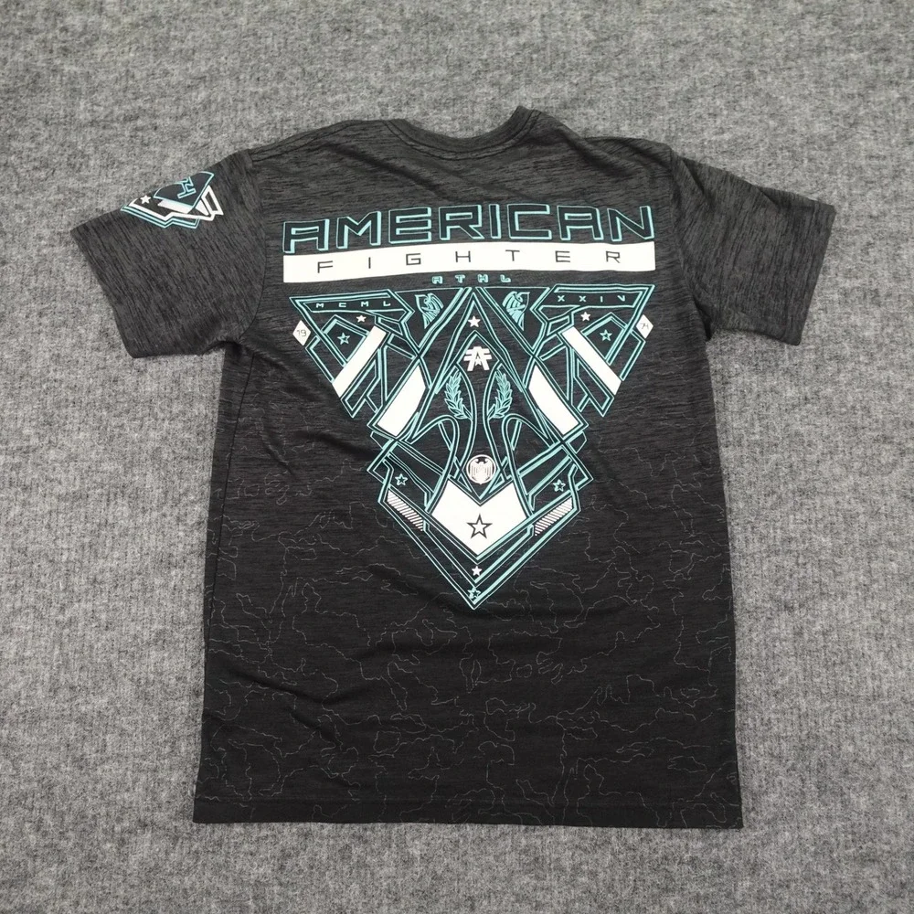 American Fighter Graphic T-shirt Mens Medium Gray Heather Cotton/Polyester‎ MMA